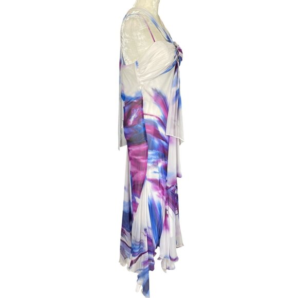 S.L. Fashions 8 multicolored sheer fully lined maxi dress padded embellished - Picture 3 of 16
